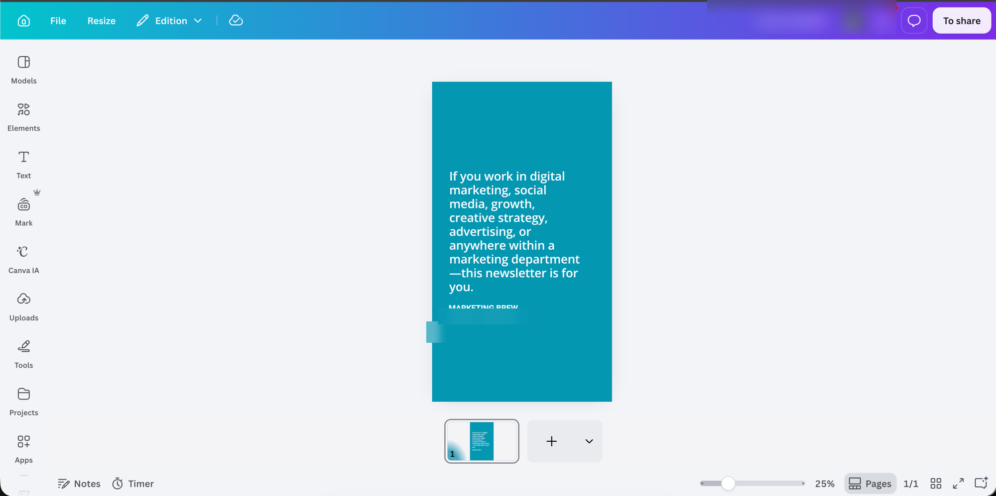 The If You master in Canva
