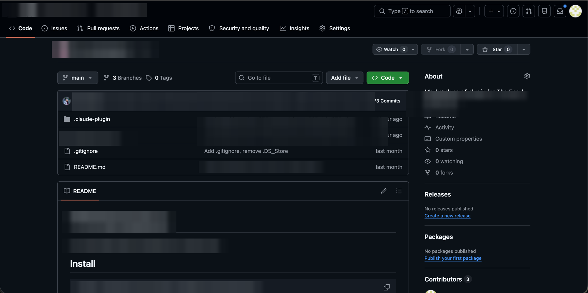 One versioned repo: 73 commits, 3 contributors, one source of truth